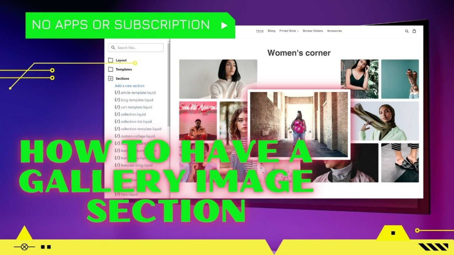 Adicionando uma seção da galeria do Shopify em sua página