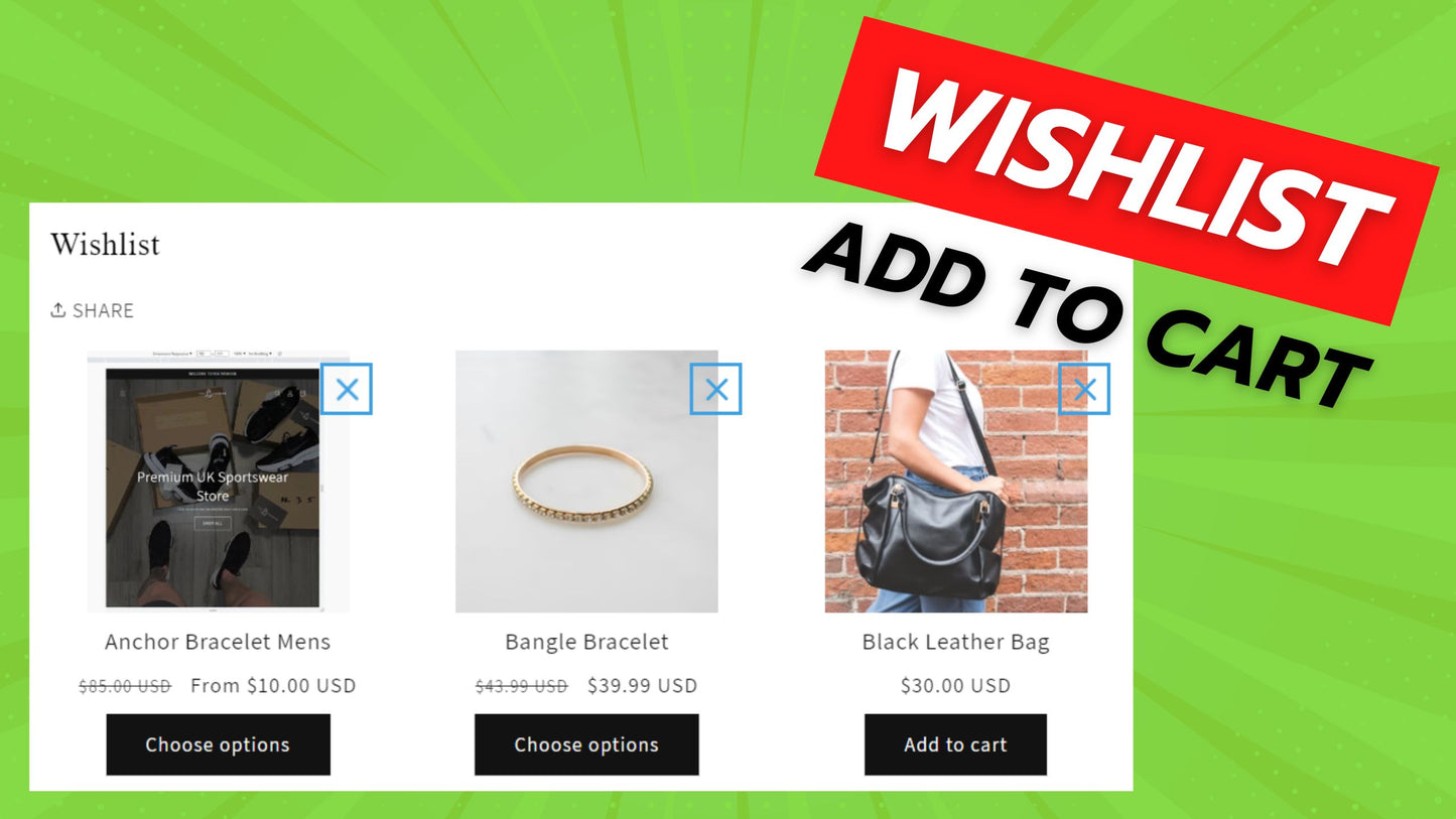 Wishlist with Add to Cart Button