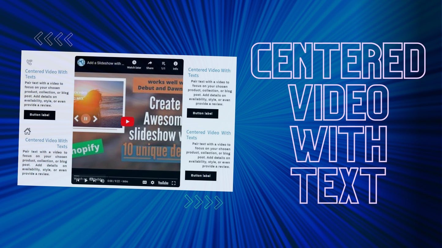 Centered Video with Texts